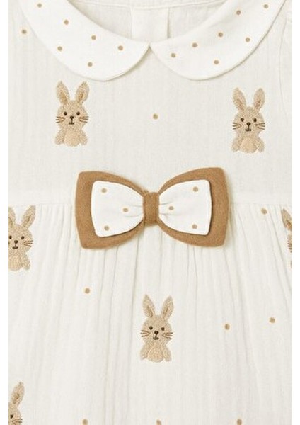 Kız Bebek/çocuk Müslin Kumaş Tavşanlı Büzgü Kol Yazlık Elbise Organik fırsatları