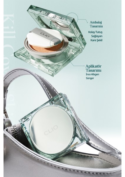 Kalıcı Mat Mini Boy Cushion Clıo Kill Cover Skin Fixer Cushion Mini (21N Linen) SPF50+ Pa+++ indirimleri
