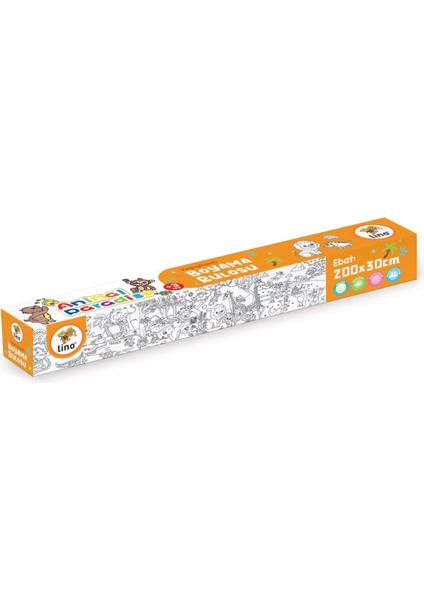 Yapışkanlı Rulo Boyama Kağıdı 200X30 Cm. Anımal Paradıse