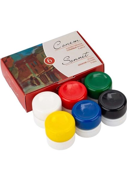 Sonnet Guaj Boya Seti 6 Renk x 20 Ml.