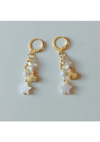 Üç Farklı Model Doğal Taş Küpeler – Inci, ve Mercan Detaylı