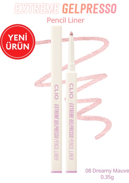 Suya Dayanıklı, Gün Boyu Kalıcı Kalem Eyeliner Clıo Extreme Gelpresso Pencil Liner (08 Dreamy Mauve)