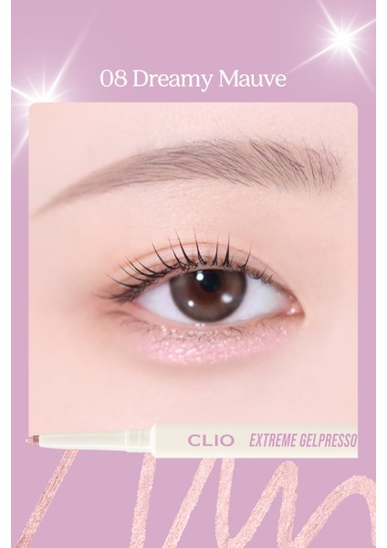 Suya Dayanıklı, Gün Boyu Kalıcı Kalem Eyeliner Clıo Extreme Gelpresso Pencil Liner (08 Dreamy Mauve) fiyatları