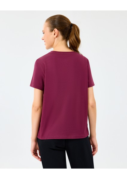 W Light Fabric T-Shirt Kadın Bordo Tshirt S2520239-3877 modelleri