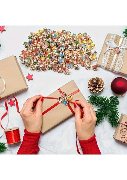 Çiçekli Kulplu Çan, Hayvan Tasma Zili, Amigurumi Zili, Kına Gecesi Tef Yapımı Zili 20 Adet Su Yeşili