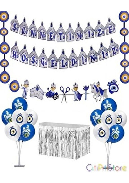 Sünnet Seti 3 Parça Set Sünnetimize Hoşgeldiniz Banner
