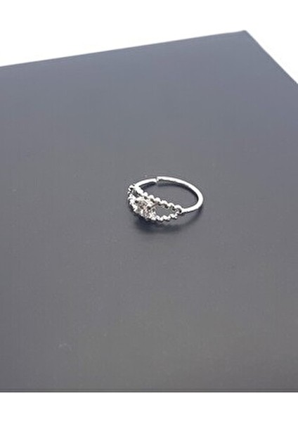 925 Ayar Gümüş Zirkon Taşlı Halka Hızma (En:9 mm Boy:10 Mm) fiyatları