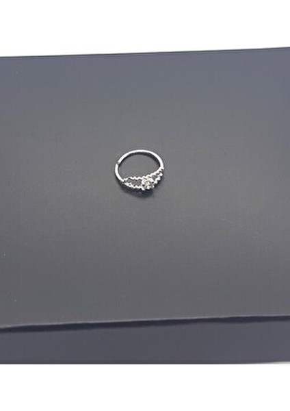 925 Ayar Gümüş Zirkon Taşlı Halka Hızma (En:9 mm Boy:10 Mm) fırsatları