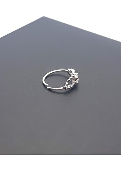 925 Ayar Gümüş Zirkon Taşlı Halka Hızma (En:9 mm Boy:10 Mm) indirimleri