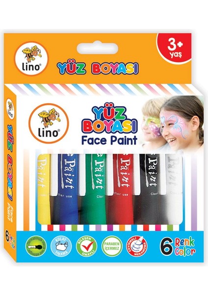 Yıkanabilir Yüz Boyası 6 Renk