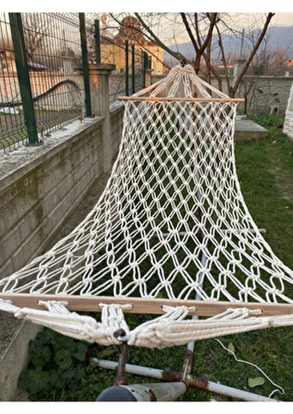 Salıncak Hamak El Örmesi Makrome Çift Katlı Tek Kişilik Kaliteli %100 Pamuk Salıncak Hamak 95X220 modelleri