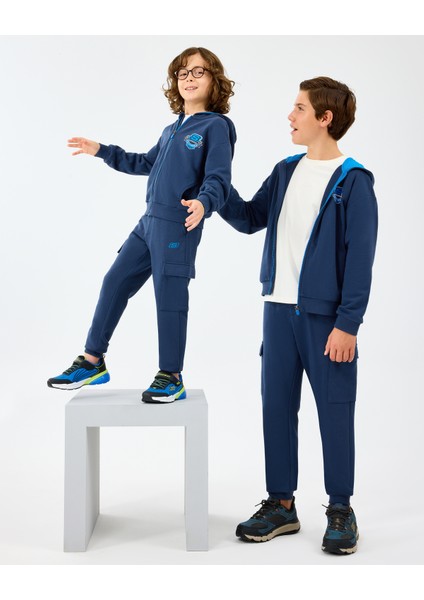 B Full Zip Sweatshirt Büyük Erkek Çocuk Lacivert Sweatshirt SK2520016-0530