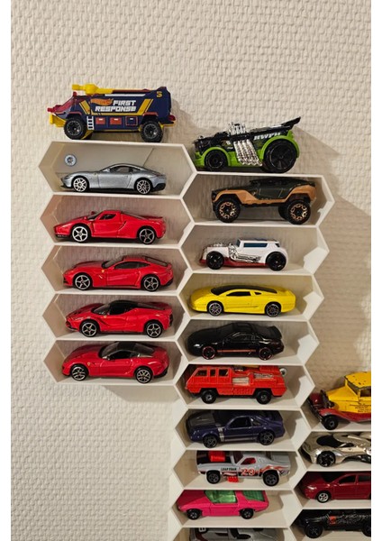 Oyuncak Araba Rafı Hot Wheels Uyumlu 10 Arabalık
