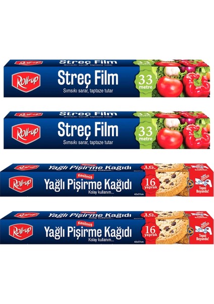 Streç Film ve Pişirme Kağıdı 4 Parça Ekonomik Mutfak Seti 3