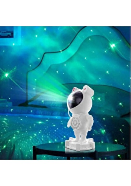 Astronot Projektör Bluetooth Hoparlör Yıldız Işıklı Galaksi Samanyolu Gece Lambası Kumandalı