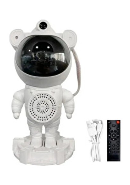 Astronot Projektör Bluetooth Hoparlör Yıldız Işıklı Galaksi Samanyolu Gece Lambası Kumandalı