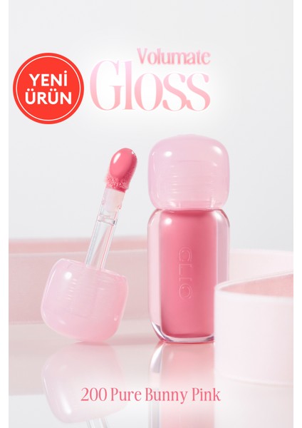 Pigmentli, Parlak Bitişli Dolgunlaştırıcı Lip Gloss Clıo Volumate Gloss 200 Bunny Pure Pink