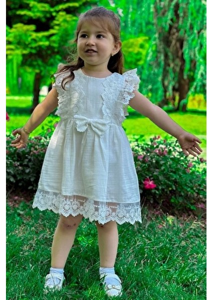 Kız Bebek Elbise Kız Çocuk Elbise Doğum Günü Parti Düğün Elbise Dantelli Kısa Kol astarlı elbise modelleri