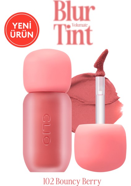 Blur Efekti Veren, Kadife Bitişli, Dolgunlaştırıcı Tint Clıo Volumate Blur Tint 102 Bouncy Berry