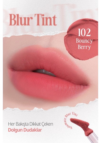 Blur Efekti Veren, Kadife Bitişli, Dolgunlaştırıcı Tint Clıo Volumate Blur Tint 102 Bouncy Berry fiyatları