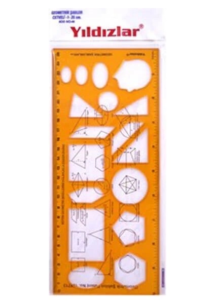 Geometrik Şablon Cetvel 25 Cm. (040)
