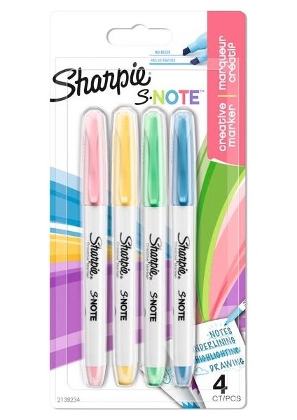 S-Note Creative Marker Işaretleme Kalemi Seti 4 Renk
