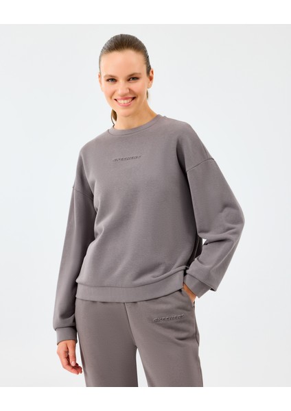 W Essential Crewneck Sweatshirt Kadın Gri Sweatshirt S2610011-3920