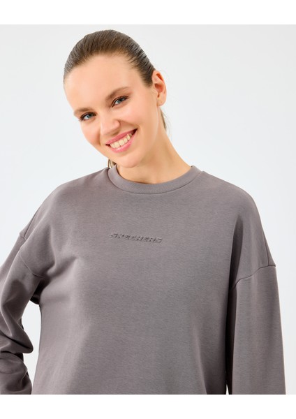 W Essential Crewneck Sweatshirt Kadın Gri Sweatshirt S2610011-3920 fırsatları