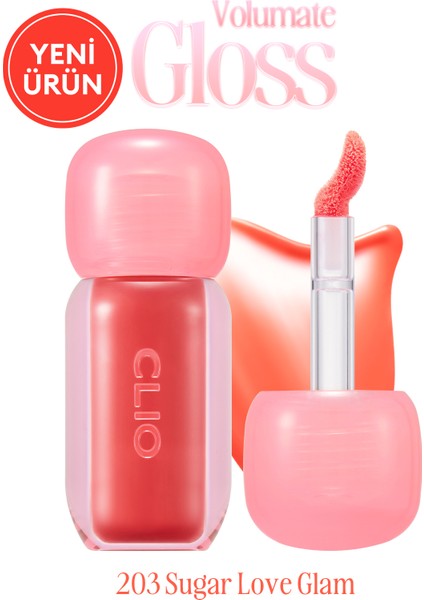 Pigmentli, Parlak Bitişli Dolgunlaştırıcı Lip Gloss Clıo Volumate Gloss 203 Sugar Love Glam