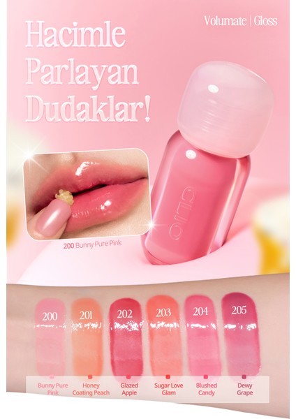 Pigmentli, Parlak Bitişli Dolgunlaştırıcı Lip Gloss Clıo Volumate Gloss 203 Sugar Love Glam fırsatları