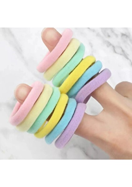 Kadın 50'li Renkli Ultra Esnek Havlu Lastik Toka Seti modelleri