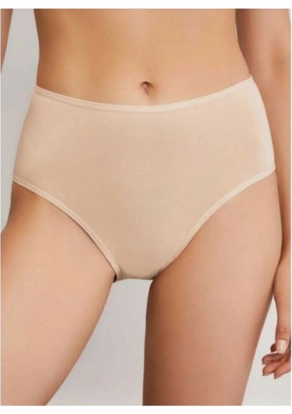 Berrak 6'lı Pamuklu ve Likralı Yüksel Bel Bato (Geniş Kalıp) Kadın Külot