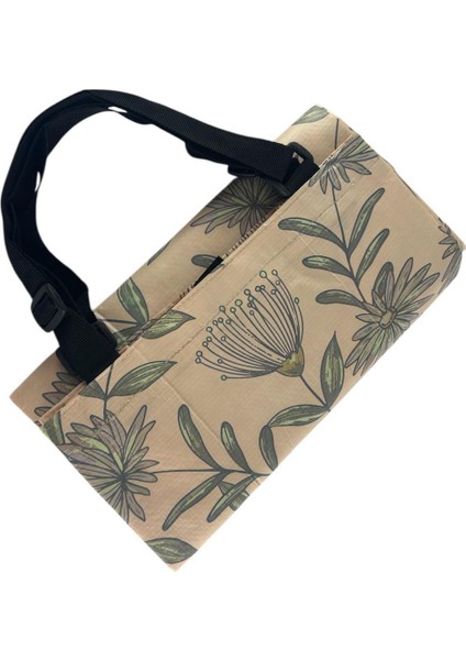 Tekerlekli Katlanabilir Alışveriş Çantası 20X54X35 cm Çiçek Desenli, Omuz Askılı, Pazar Arabası modelleri