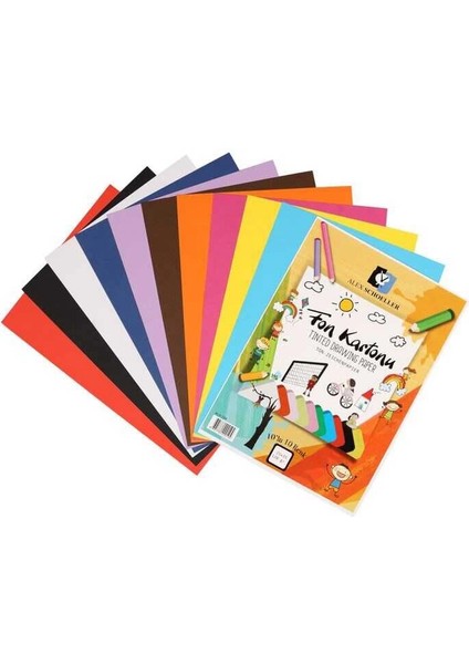Fon Kartonu 120 Gr. 25X35 Cm. 10 Renk Karışık Poşetli