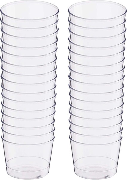 Plastik Kristal Silindir Tatlı Kasesi 250CC 30LU