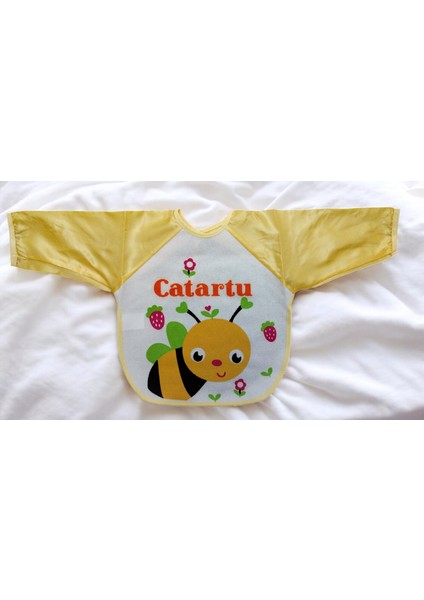 0-12 Ay Kollu Şirin Renkli Desenli Mama Önlüğü