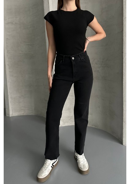 Siyah Boy Fit Kesik Paça Jean Siyah/kar Yıkama / 29 indirimleri