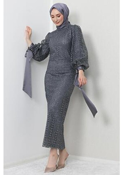 Inci Tesettür Abiye Koyu Gri fiyatları
