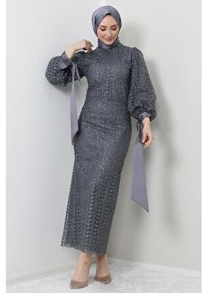 Inci Tesettür Abiye Koyu Gri fırsatları