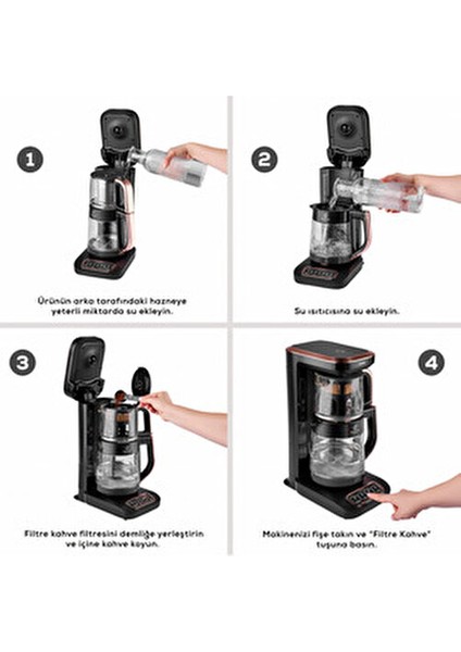 Çaysever Robotea Pro Konuşan 4 In 1 Cam Çay Makinesi Swiss Özel Tasarımlı - Aile Boyu Kapasite indirimleri