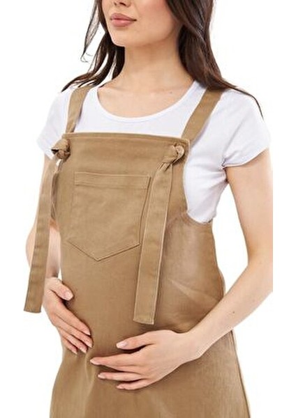 MYRA6310 Kolsuz Hamile Elbise Kare Yaka Günlük Stil Gri Renk fırsatları