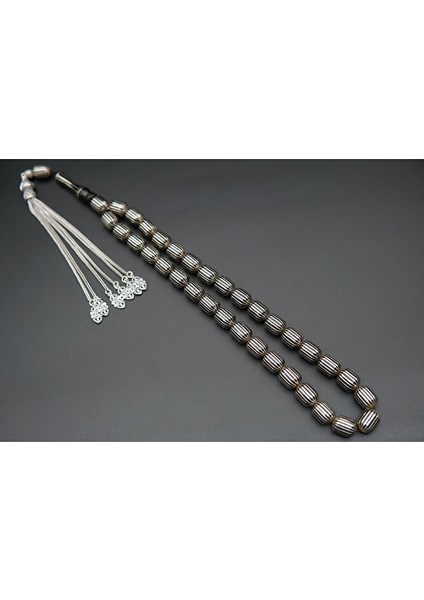 20'li Kapsül Kesim Gümüş Yarma Işleme Oltu Taşı Tesbih ST000147 fiyatları