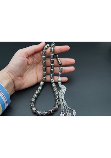 20'li Kapsül Kesim Gümüş Yarma Işleme Oltu Taşı Tesbih ST000147 indirimleri