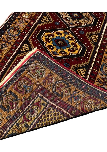 El Dokuma Göbekli Sıfır Yahyalı Halısı 89X167 Kök Boya %100 Yün Halı Kırmızı indirimleri