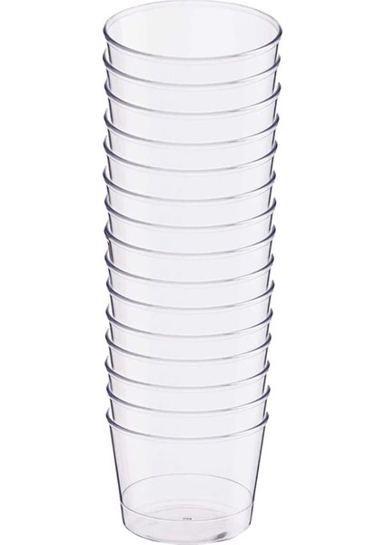Plastik Kristal Silindir Tatlı Kasesi 250CC 15LI