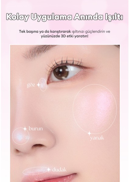 Iki Renkli, Kalp Tasarımlı, Yoğun Işıltılı Highlighter Perıpera Heart Pocketbeam (03 Angel Cheat Key fırsatları