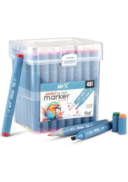 Supertrend Sketch Marker Duo Çift Uçlu Marker Kalem Seti 48 Renk