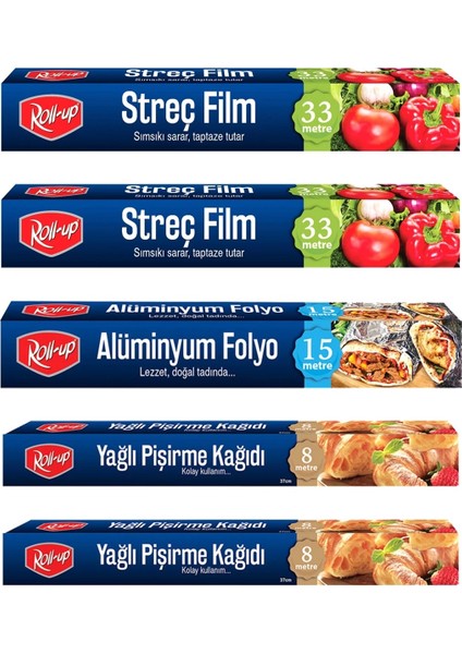 Streç Film - Alüminyum Folyo Pişirme Kağıdı 5 Parça Ekonomik Mutfak Seti 1