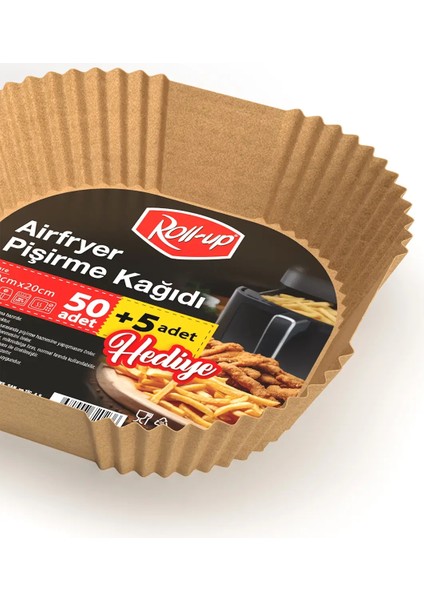 Airfryer Pişirme Kağıdı Kare 20CM 50 + 5 Adet (5 Adet Hediye) fiyatları