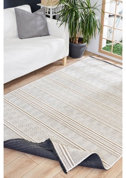 Gloria 4001 Ekru - Jüt Halı | Modern Dekoratif Dokuma Halı fırsatları